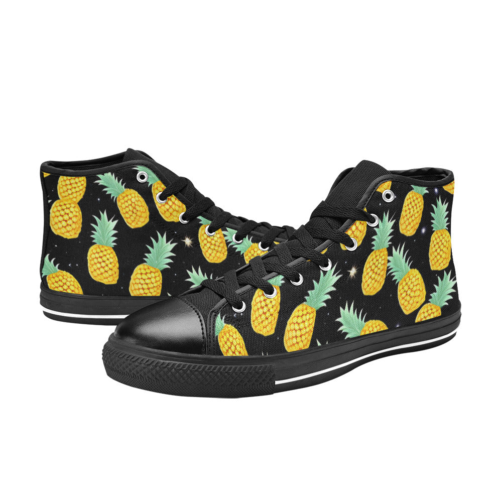 WOMEN'S Pineapples Please 3 High Top Canvas Grunge Custom Sneakers
