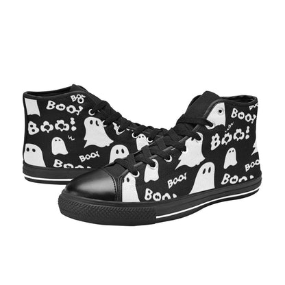 WOMEN'S Boo Halloween Ghosts High Top Canvas Vibrant Chaos Custom Shoes