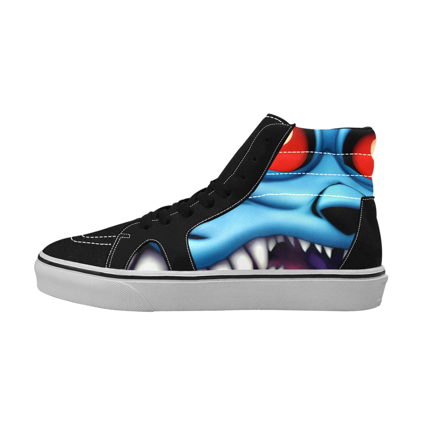 WOMEN'S Blue Rage Horror High Top Skateboarding Neon Fantasy Custom Shoes