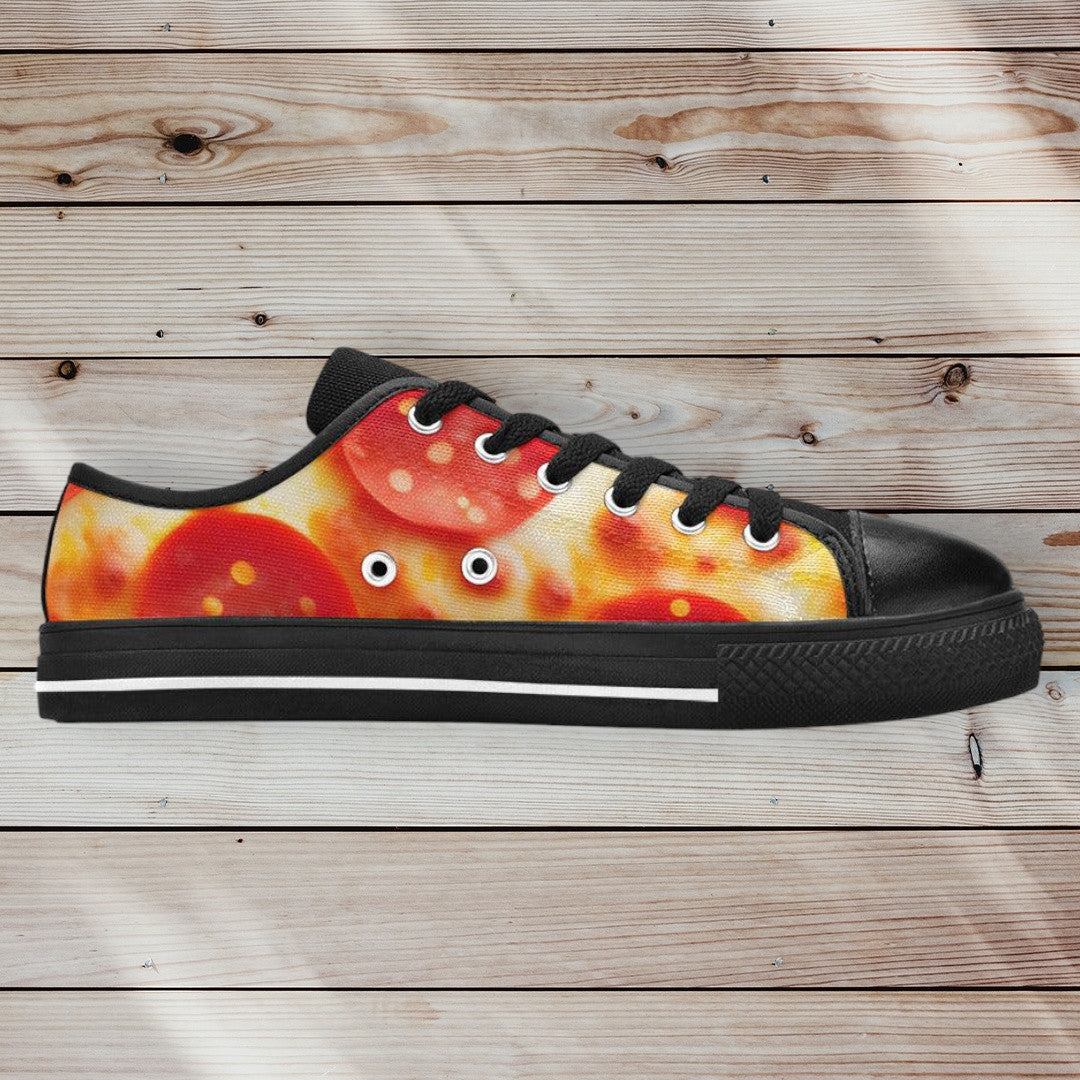 Pepperoni Pizza Cheese Closeup Women - Freaky Shoes®