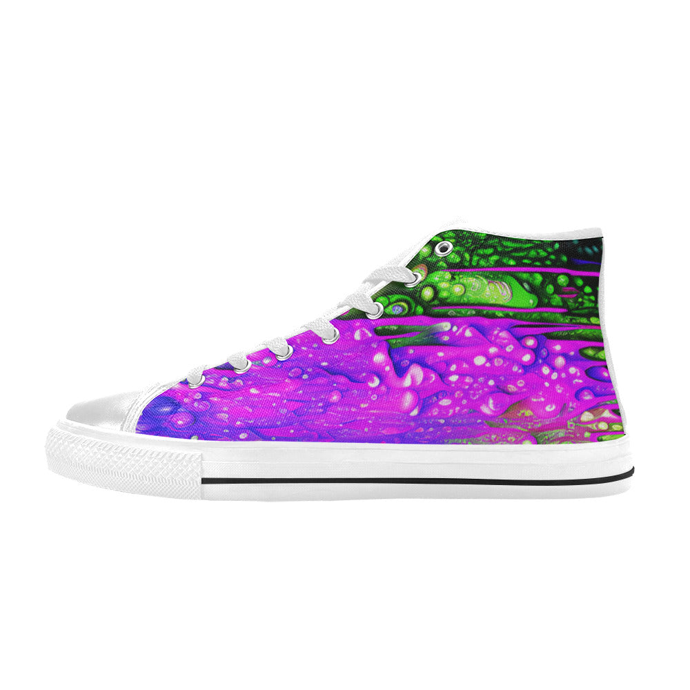 WOMEN'S Cc Acid Drip 6 High Top Canvas Surreal Custom Sneakers