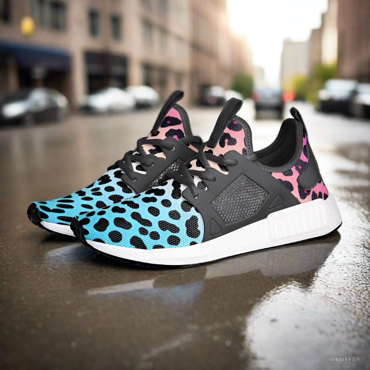 Peacock Orange Black Unique Bold Art - Freaky Shoes | Custom Art Sneakers