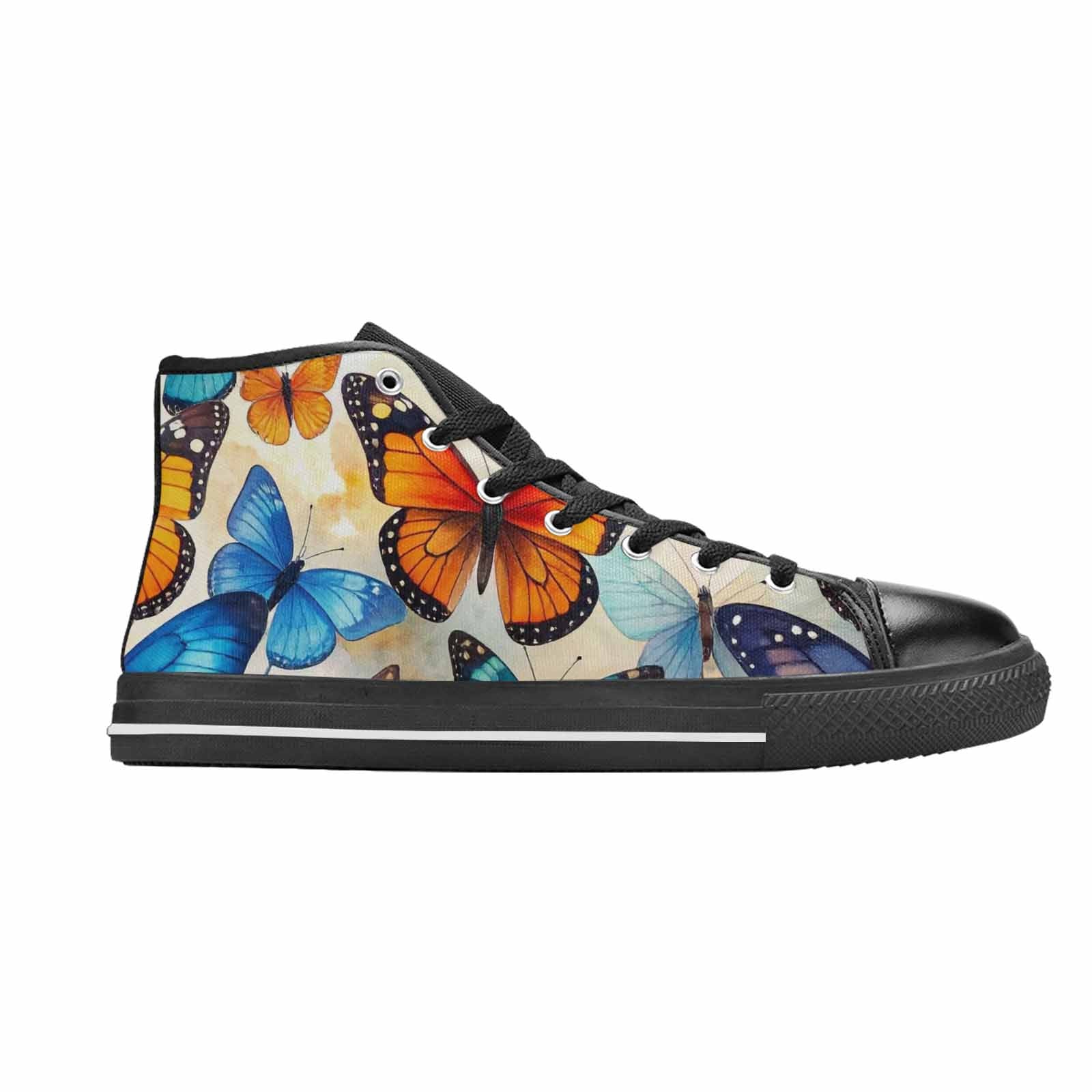 MEN'S Butterfly Wing High Top Canvas Vivid Custom Shoes
