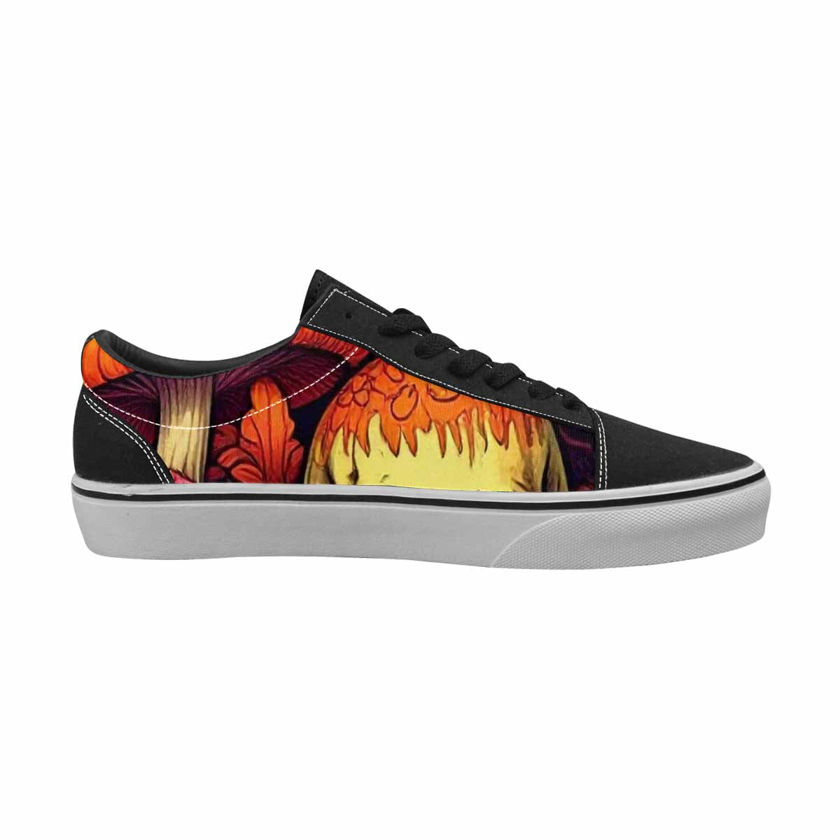 MEN'S Mushrooms And Skulls Canvas Lace-Up Dark Academia Custom Shoes