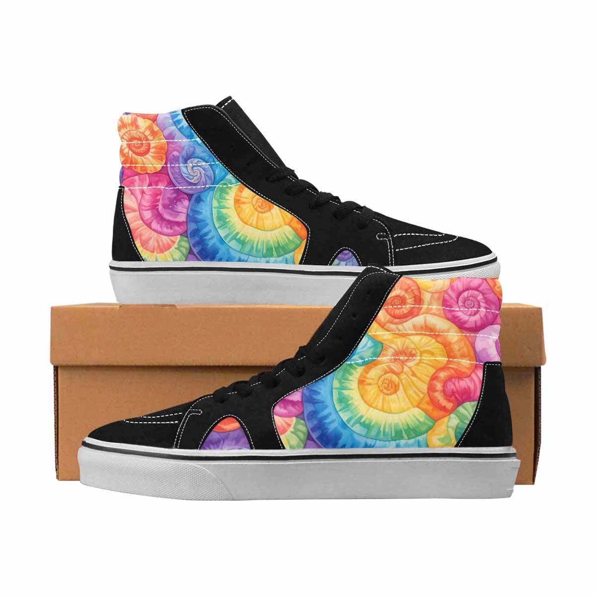 MEN'S Tie Dye High Top Canvas Custom Fashion Dreamcore Handmade Custom Shoes