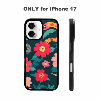 iPhone 17 Case — Snakes Print Floral Seamless Floral, Unique Phone Case Design