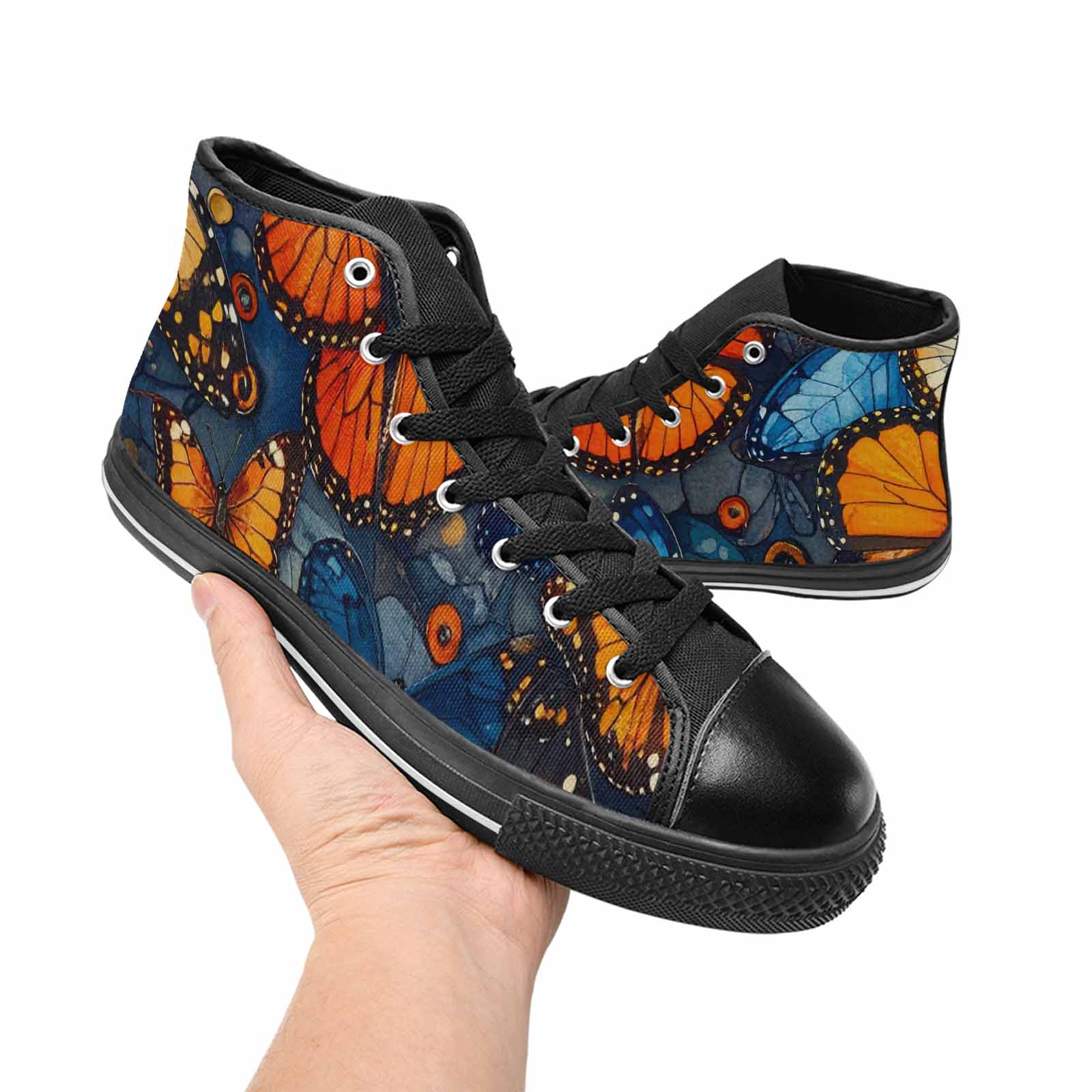 MEN'S Butterfly Wing High Top Canvas Wallpaper Art Sneakers