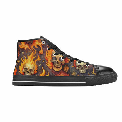 MEN'S Skulls - Flaming High Top Canvas Y2K Sneakers