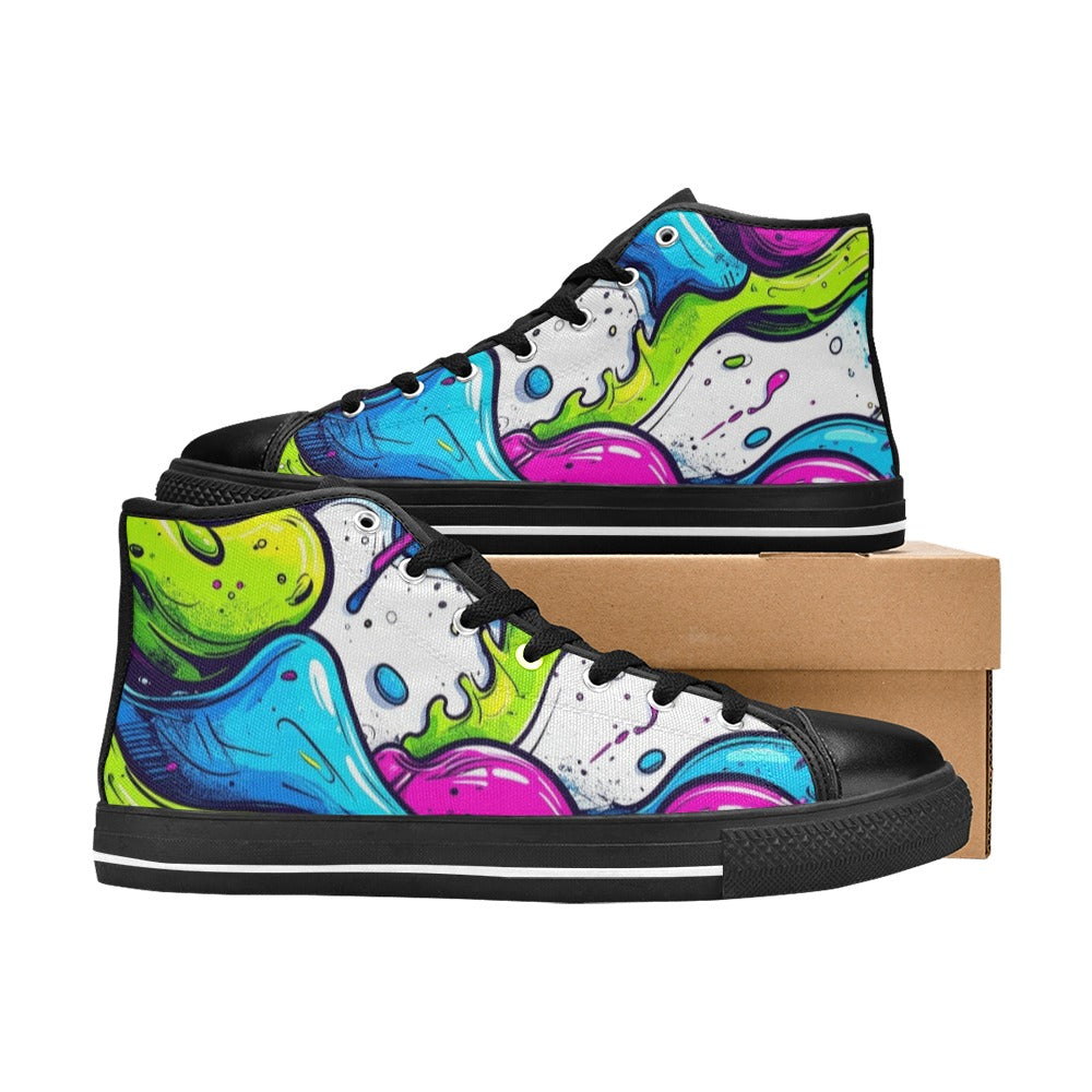 MEN'S Acid Wash Cartoon Art High Top Canvas Dark Academia Sneakers