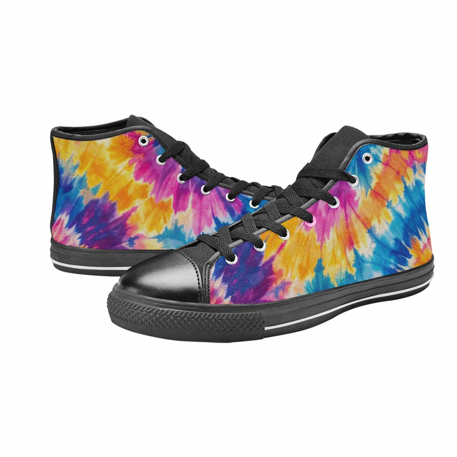 MEN'S Tie Dye Swirl High Top Canvas Cottagecore Sneakers