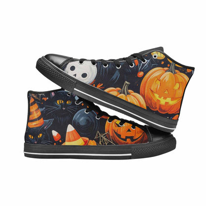 MEN'S Halloween High Top Canvas Wallpaper Art Custom Sneakers