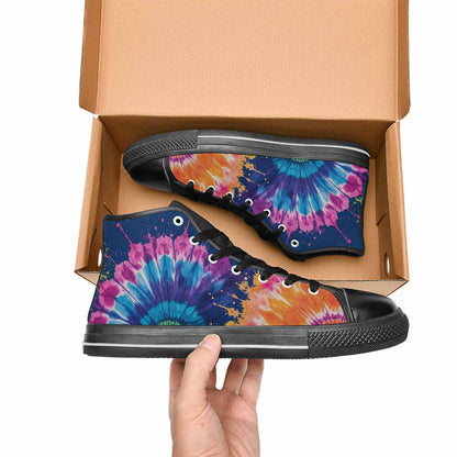 MEN'S Tie Dye Mixed Style High Top Canvas Neon Fantasy Custom Sneakers