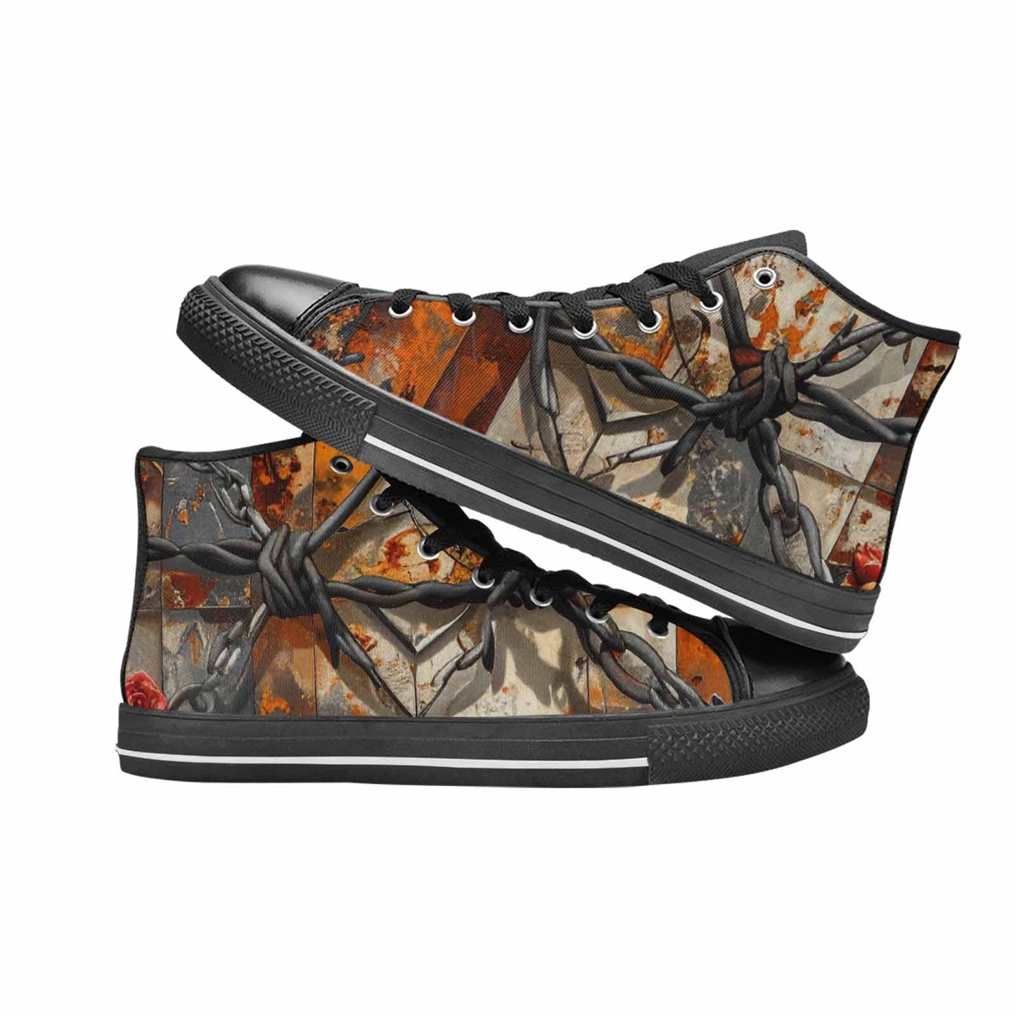 WOMEN'S Barbed Wire Chain High Top Canvas Dreamcore Sneakers