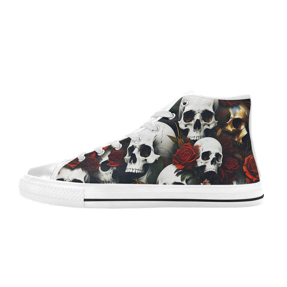 MEN'S Rose Skulls Dark 6 High Top Canvas Aesthetic Sneakers
