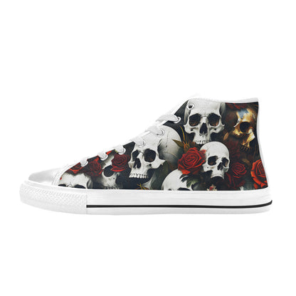 MEN'S Rose Skulls Dark 6 High Top Canvas Aesthetic Sneakers