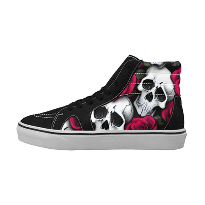 WOMEN'S Skulls & Roses High Top Skateboarding Aesthetic Custom Shoes