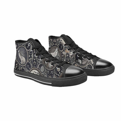 WOMEN'S Wolves Everywhere Collage High Top Canvas Grunge Custom Shoes