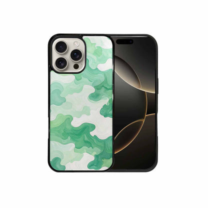 iPhone 16 Pro Max Case — Camo Mint Green White, Custom Designed Case Cover