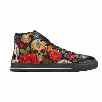 WOMEN'S Skull High Top Canvas Dark Academia Custom Sneakers