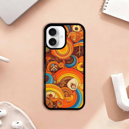 iPhone 17 Case — Small Groovy Peace Sign Original Art, Custom Printed Phone Case