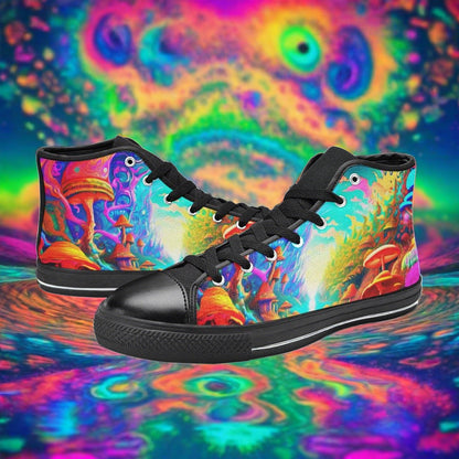 Cyberpunk Teal Gold Wearable WOMEN Bold Art - Freaky Shoes | Custom Art Sneakers