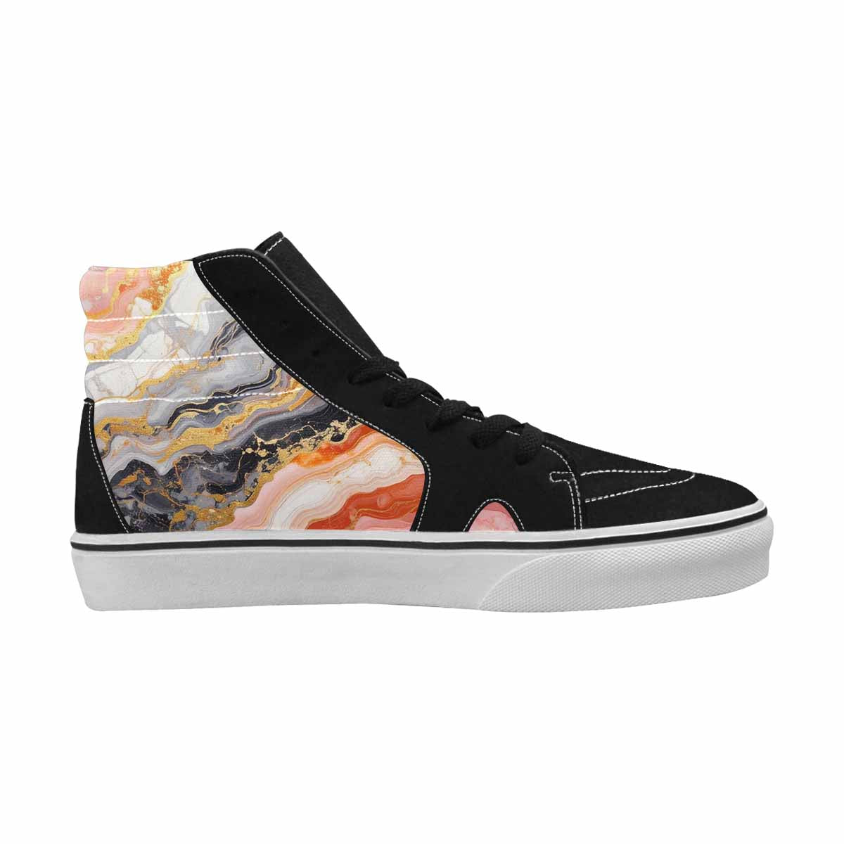 MEN'S Marble Vein High Top Canvas Cottagecore Sneakers