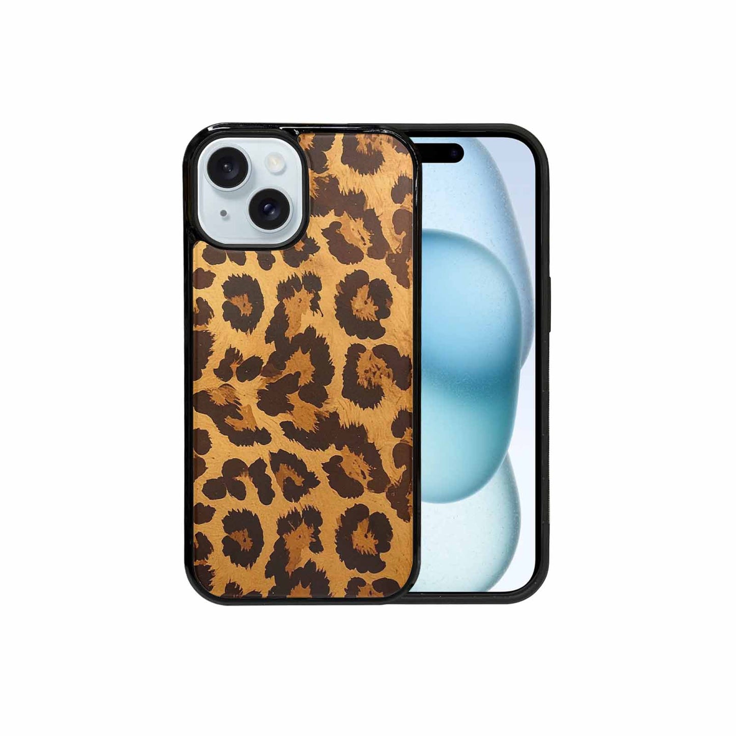 iPhone 15 Case — Classic Leopard Print Warm Golden Tan, Custom Designed Case Cover