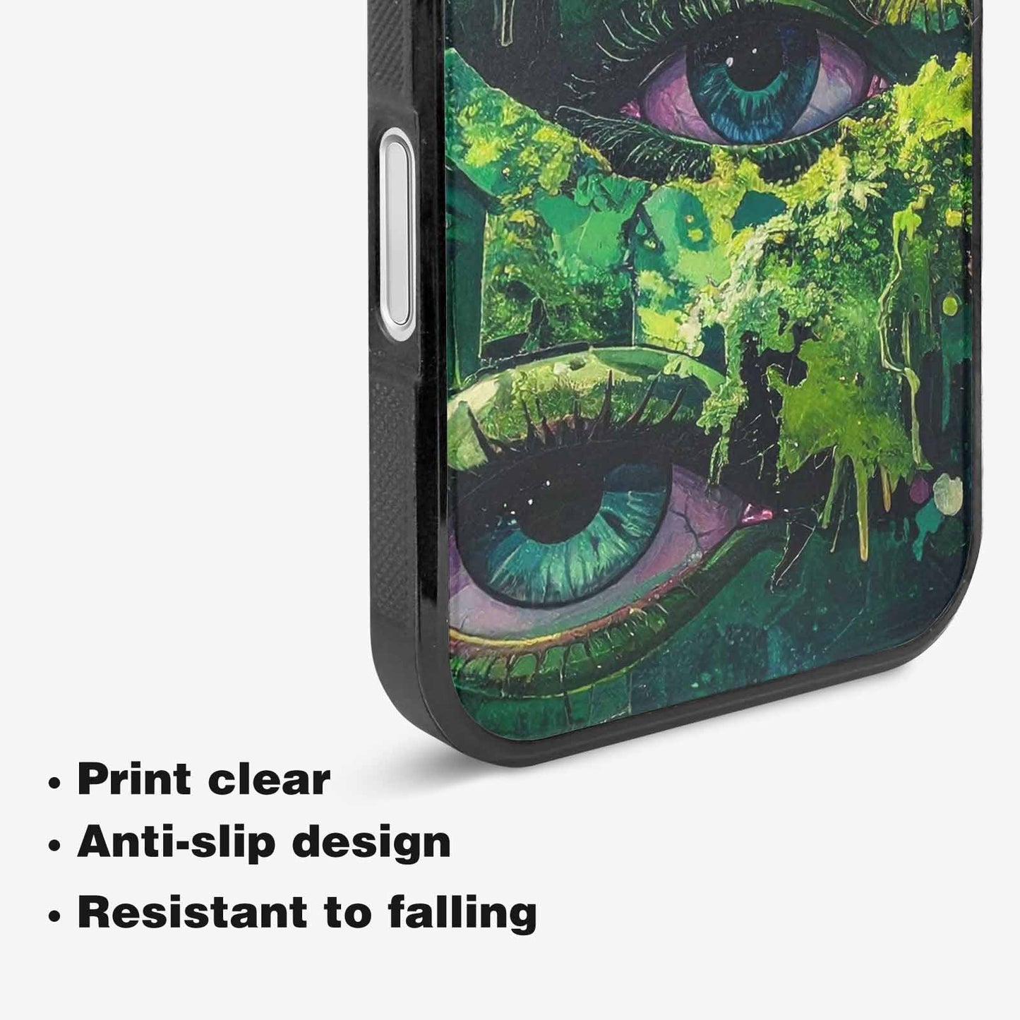 iPhone 16 Case — Reptile Eye Cartoon, Custom Printed Phone Case