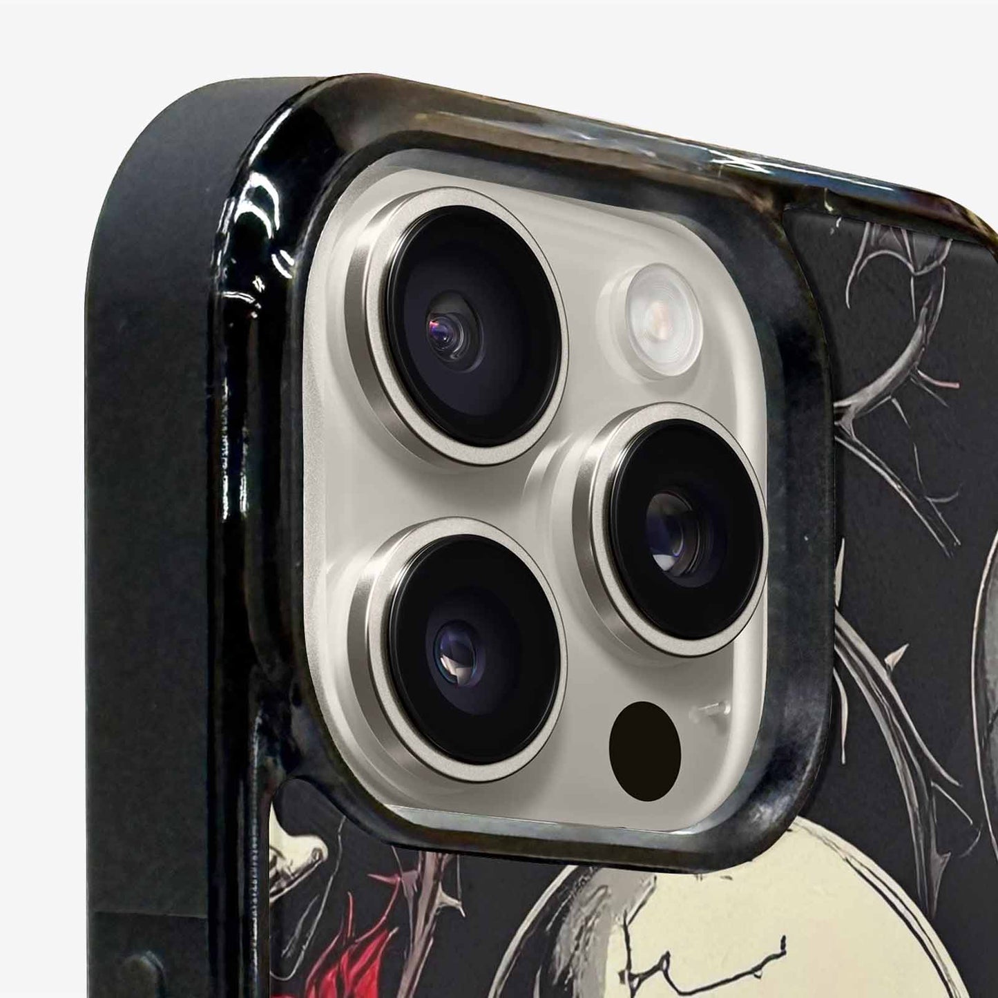 iPhone 15 Pro Max Case — Ornate Gothic Skulls Roses, Personalized Phone Case