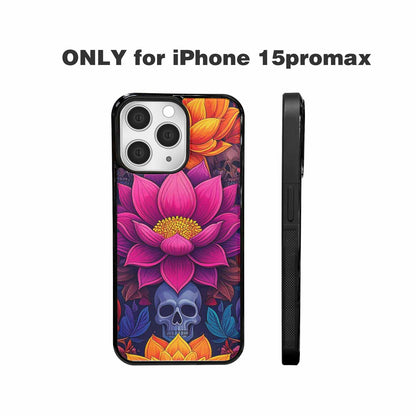 iPhone 15 Pro Max Case — Lotus Skulls, Customized Protective Case