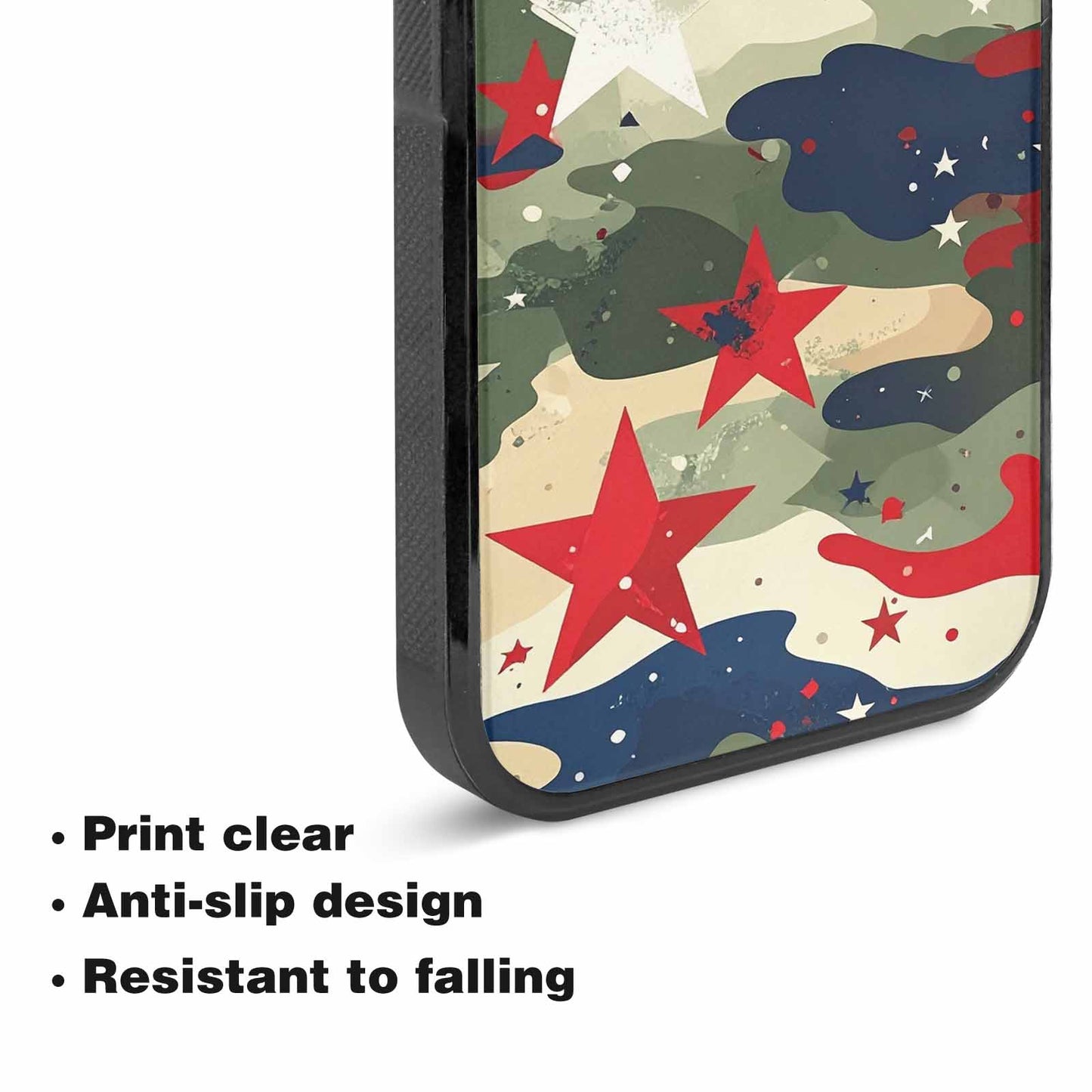 iPhone 15 Case — Military Camo Blotch Texture Blended With, Custom Made Phone Cover