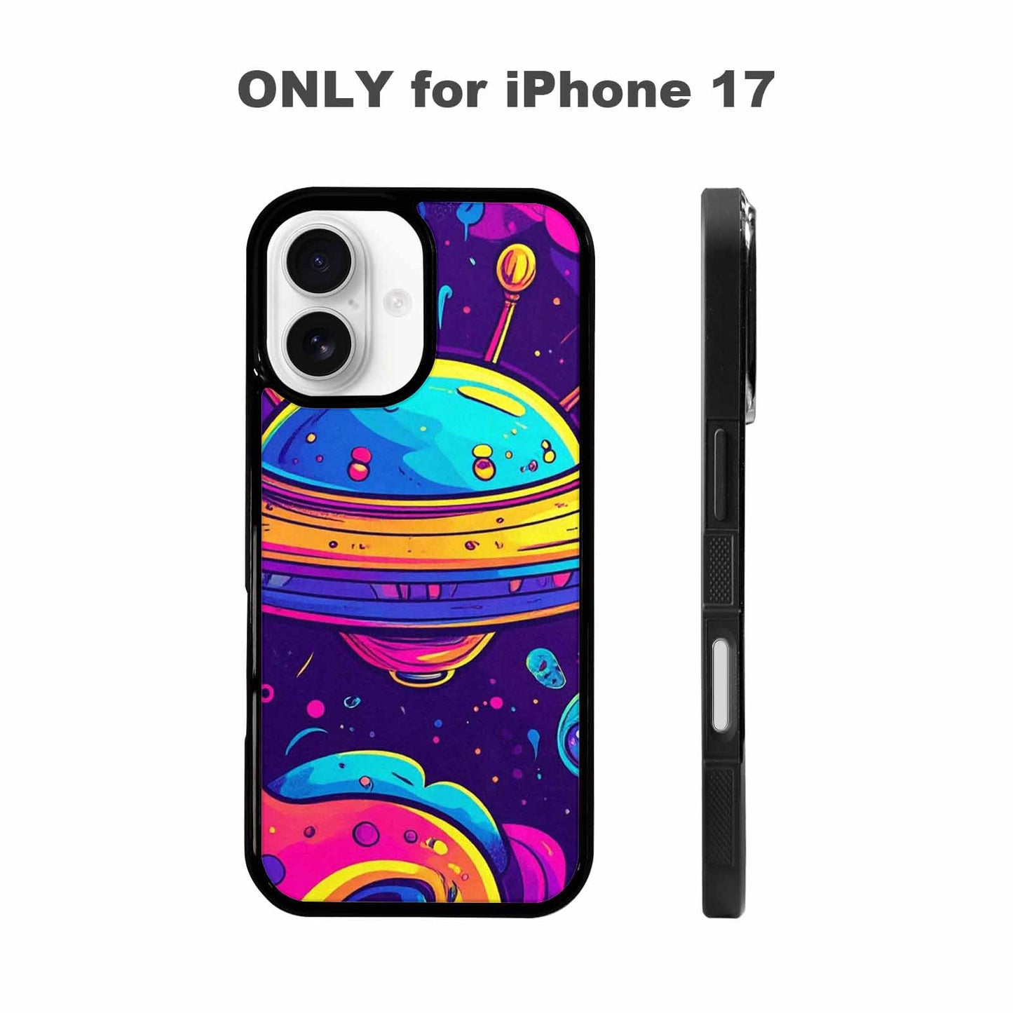 iPhone 17 Case — Alien Ufo Cartoon Art Alien Scifi, Custom Art Phone Cover
