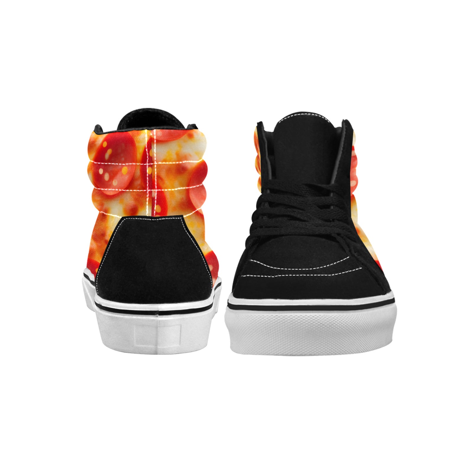 WOMEN'S Pepperoni Pizza Cheese Closeup High Top Skateboarding Cottagecore Custom Shoes