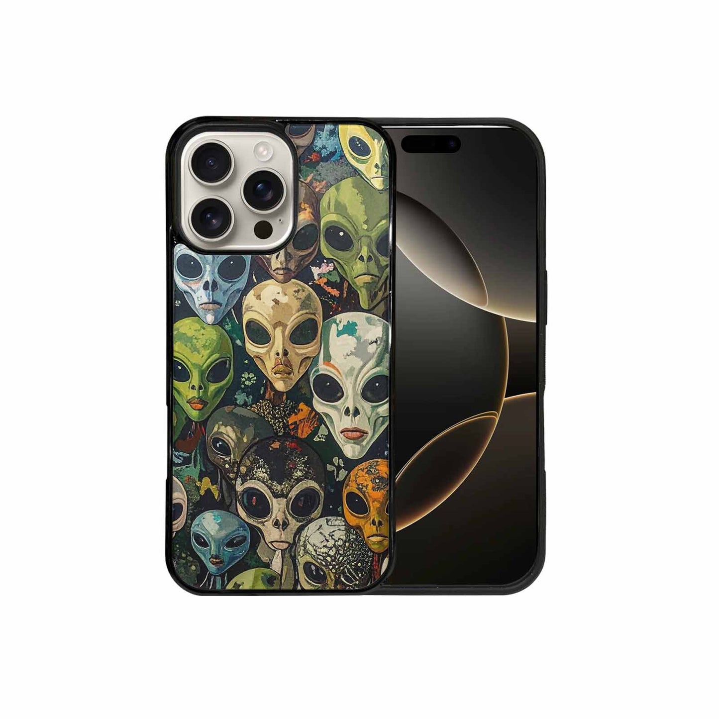 iPhone 16 Pro Max Case — Aliens Camo Aliens Pattern Hundreds Of, Custom Designed Case Cover