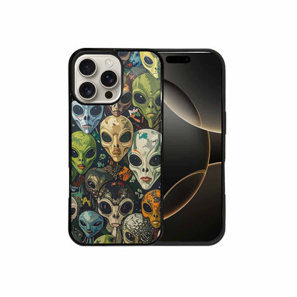 iPhone 16 Pro Max Case — Aliens Camo Aliens Pattern Hundreds Of, Custom Designed Case Cover
