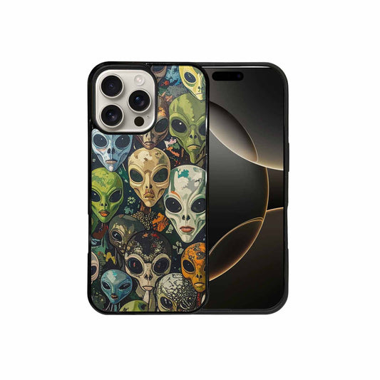 iPhone 16 Pro Max Case — Aliens Camo Aliens Pattern Hundreds Of, Custom Designed Case Cover