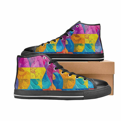 MEN'S Pansexual Flag Color High Top Canvas Aesthetic Custom Shoes