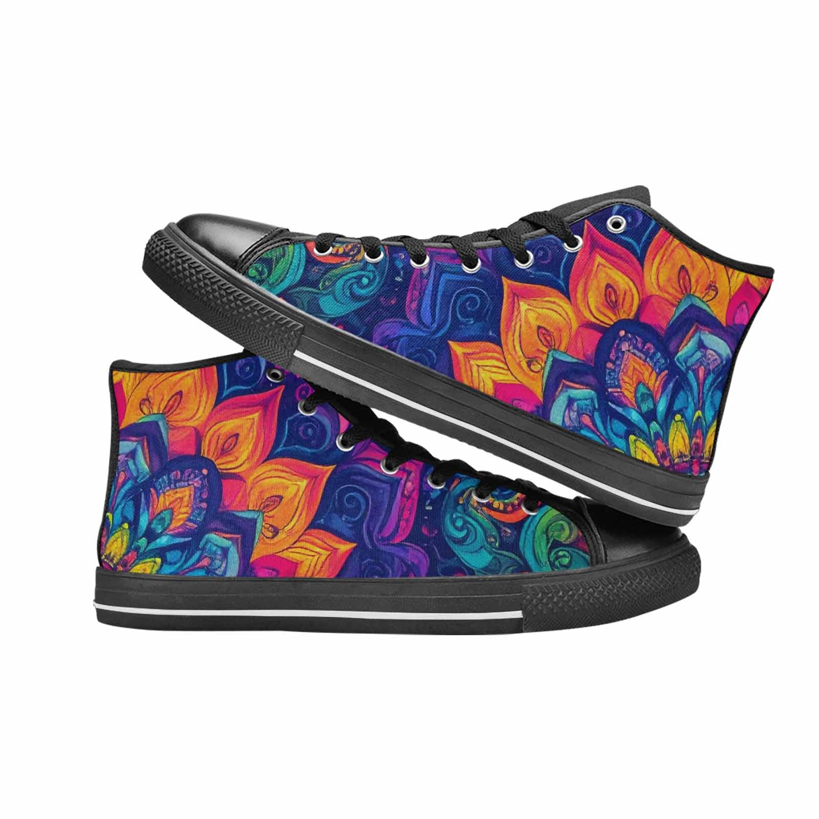 MEN'S Tie Dye Mandala High Top Canvas Cottagecore Shoes