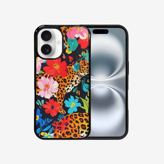 iPhone 16 Case — Leopard Print Floral, Customized Protective Case
