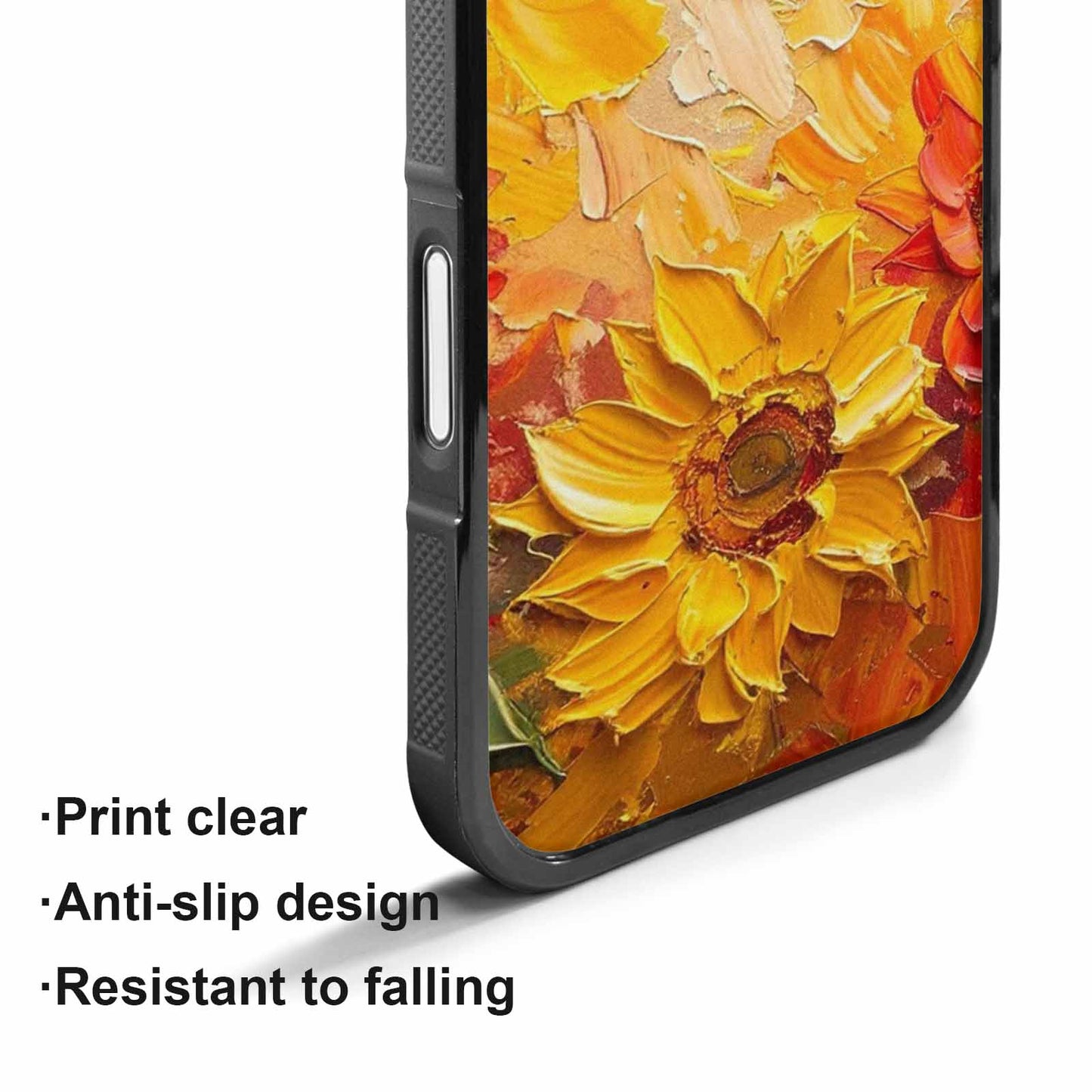 iPhone 17 Case — Impressionist Sunflower Brushstroke Pattern Floral, Custom Phone Case