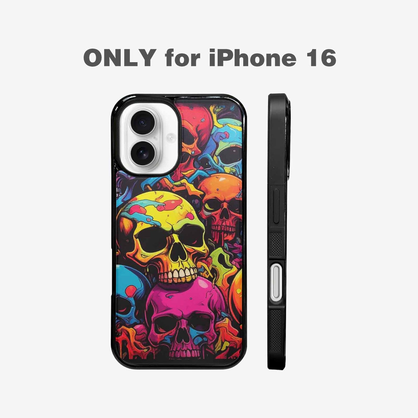 iPhone 16 Case — 1000s Of Skulls Digital Camo Drip, Original Design Phone Case