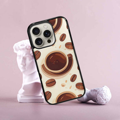 iPhone 16 Pro Case — Coffee Cup And Bean Pattern Seamless, Original Design Phone Case