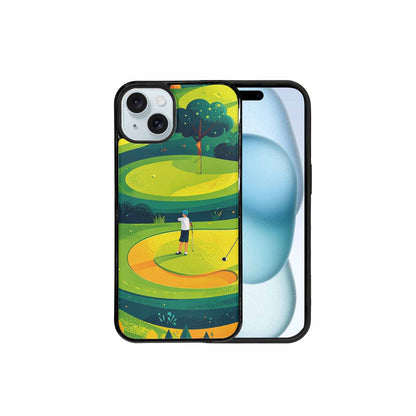 iPhone 15 Plus Case — Golf Cartoon Art Pattern, Custom Printed Phone Case