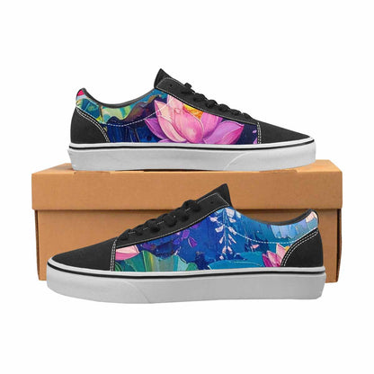 WOMEN'S Monet Impressionist Lace-Up Canvas Vibrant Chaos Custom Sneakers