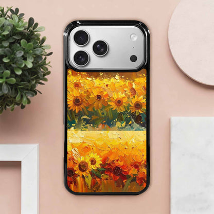 iPhone 17 Pro Max Case — Impressionist Sunflower Brushstroke Pattern Floral, Custom Printed Phone Case