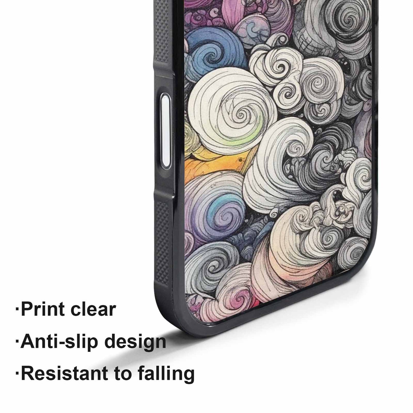 iPhone 17 Pro Max Case — Tie Dye Swirls (black Tie Dye, Personalized Phone Case