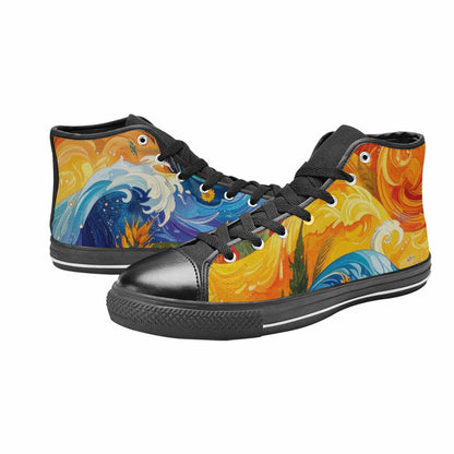 MEN'S Blend All Versions High Top Canvas Wallpaper Art Shoes