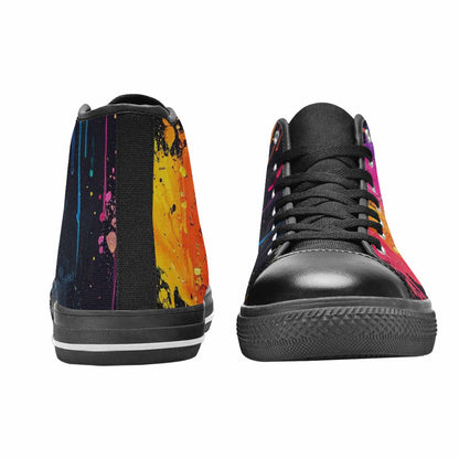 WOMEN'S Paint Splatter High Top Canvas Surreal Shoes