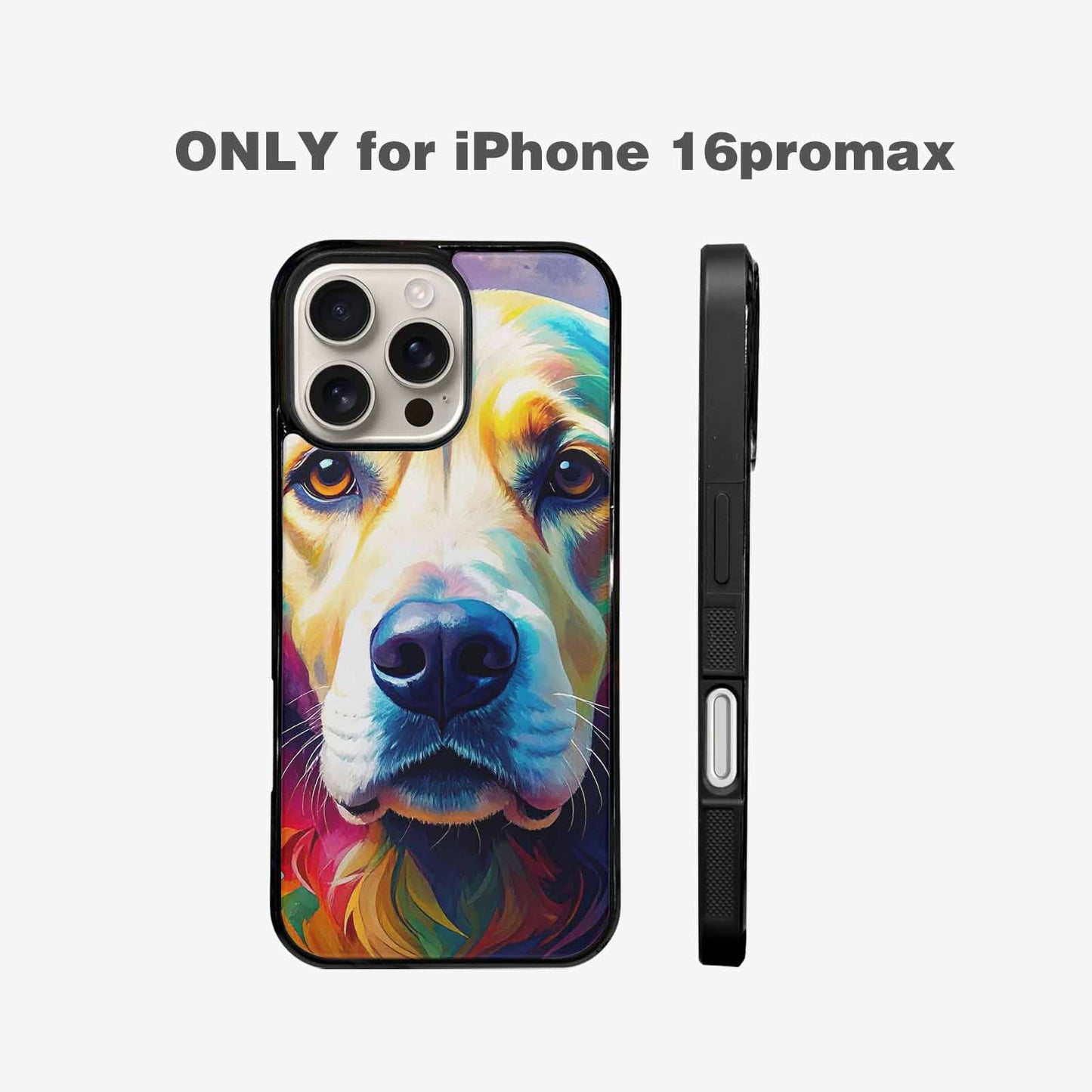 iPhone 16 Pro Max Case — Golden Retriever Watercolor Art Pattern, Custom Printed Phone Case