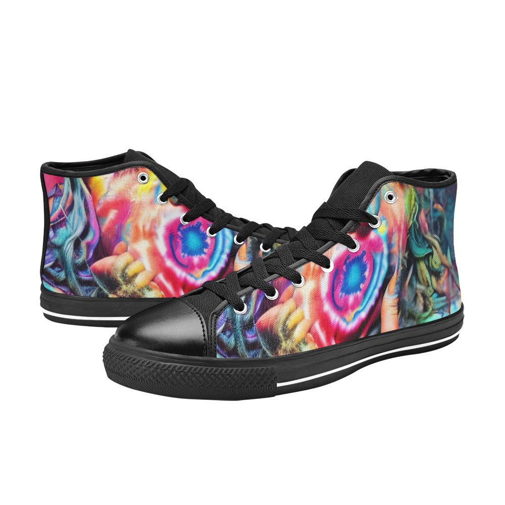 MEN'S Cc Tie Dye Woman High Top Canvas Surreal Shoes